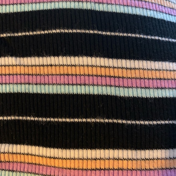 New Stitch & Pine Short Sleeve Black Pink Stripe  Shirt Top Woman’s Size Medium - Picture 4 of 10